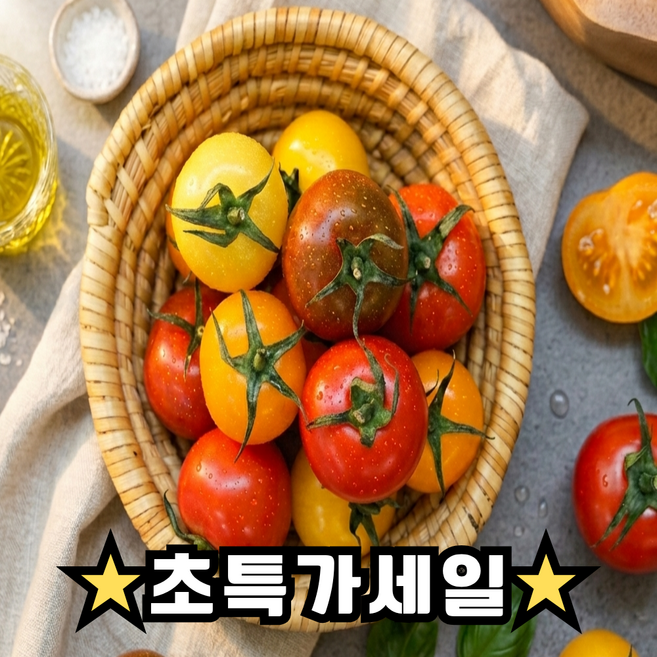 [특상급선별] 고당도 오색 칵테일 토마토, 1박스, 1kg