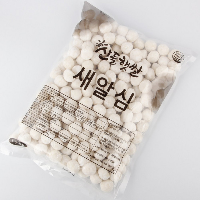 산들햇쌀 새알심 1.5kg / 옹심이 / 산들본가 우리쌀로 만든 쫀듯한 맛이 살아 있는 새알심 / 팥죽새알심 동지팥죽 찹쌀새알심 찹쌀옹심이 떡볶이떡, 5개