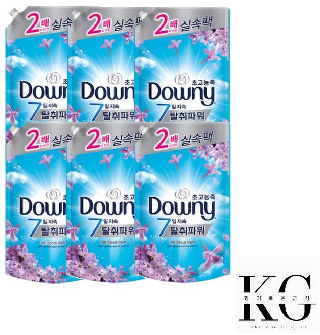 다우니 탈취파워 초고농축 섬유유연제 레몬그라스와 라일락 리필, 1.6L, 6개