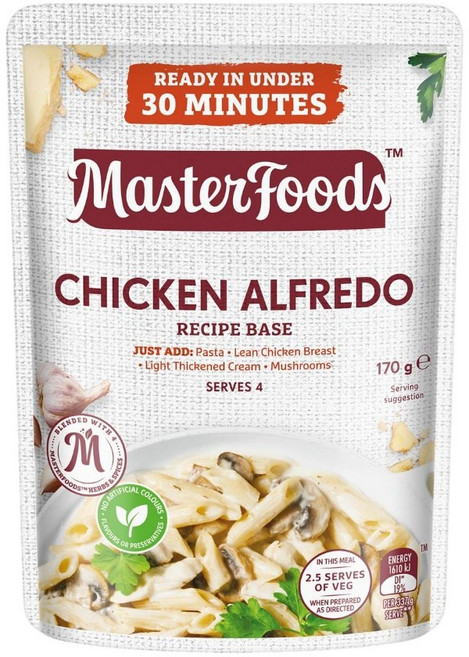 호주 마스터푸드 치킨 알프레도 170g Masterfoods Chicken Alfredo, 1개