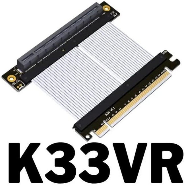 ADT-Link PCI-E 라이저 케이블 그래픽카드 익스텐션 GPU 16x 슬롯 연장 ATX 수직 장착용 Gen4 4.0/5.0x16 to x16, [05] 0.3m, [03] K33VR-4.0, 1개
