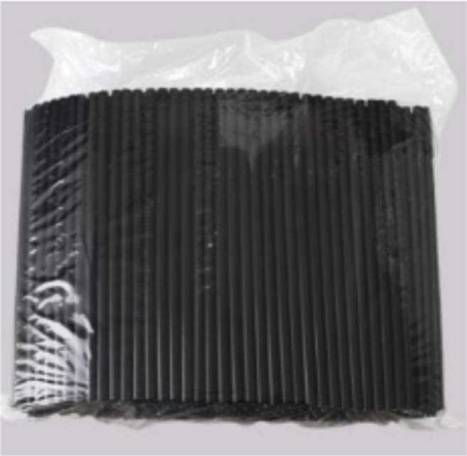 7mm 25cm 블랙 자바라 스트로우 음료용 1봉 500개입, 6개