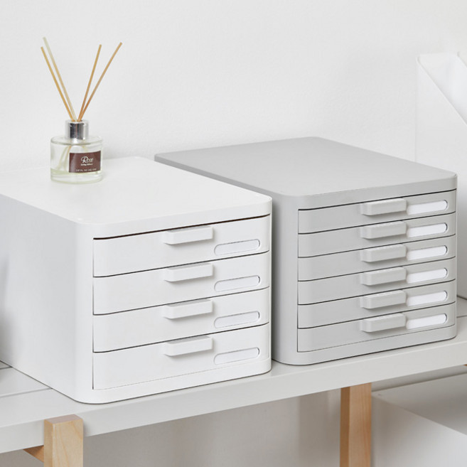 리템 컴팩트 파일 캐비넷, 화이트, 6단