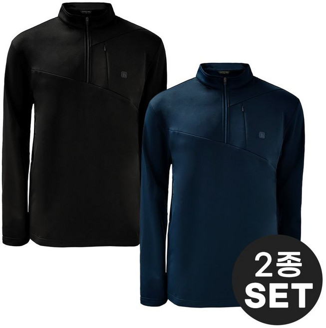 마운틴벨리 2종세트 남성 반집업 플리스 티셔츠 MVT3418
