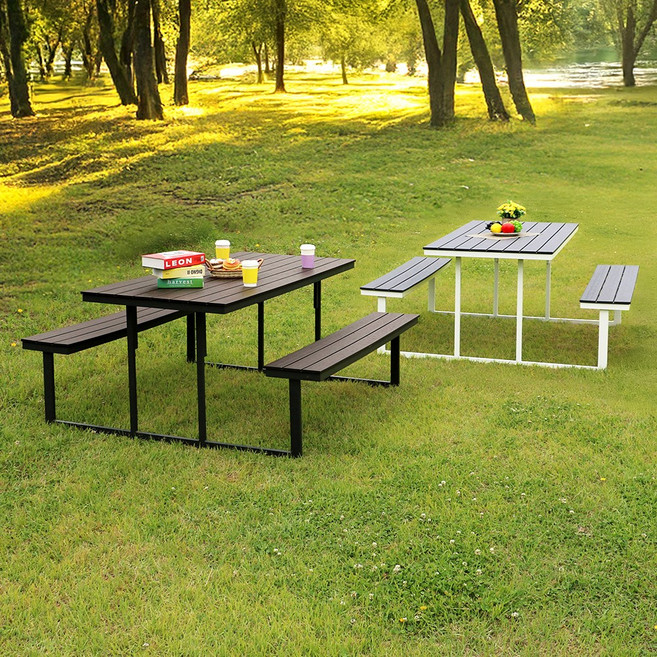 체어센스 코나 야외 테이블 벤치 세트 일체형 4인 6인 편의점 테라스 옥상 평상, 코나 그레이