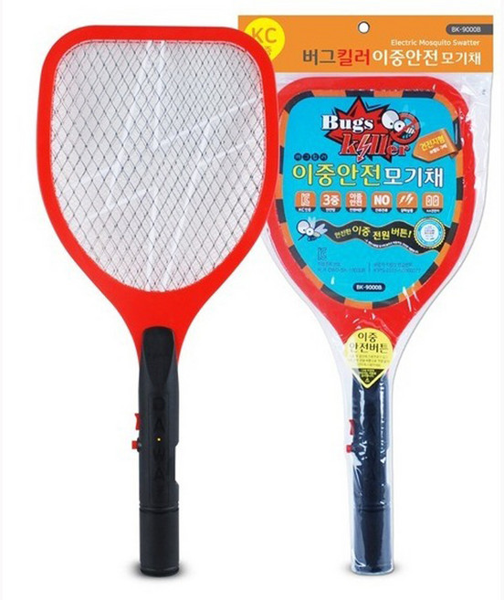 다와 버그킬러 건전지형 모기채 해충퇴치기 BK-8000B, 레드 1개