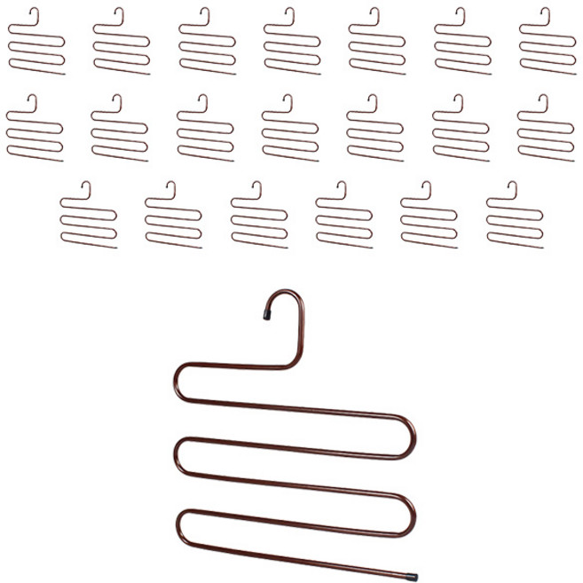 논슬립 5단 바지걸이 다용도 옷걸이, 10개, 브라운
