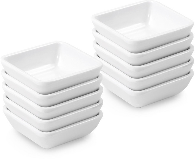 키친왕 업소용 화이트멜라민 소스종지, 1칸, 10개, 크림