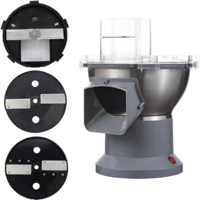 허니앤버니 야채 슬라이서 업소용 양파 다이싱 다지기 채칼 채써는기계 오토 만능 전동 자동 올인원 3종 세트 1개, Silver
