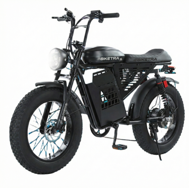 바이크TRA 정품 전기 자전거 전동 스쿠터 팻바이크 자토바이 MTB PAS 배달용 출퇴근, TRA_BLK_LUX, 경량스틸