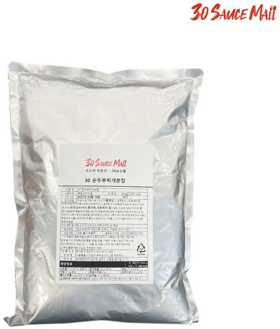 30소스몰 순두부찌개 분말 소스, 1개, 2kg