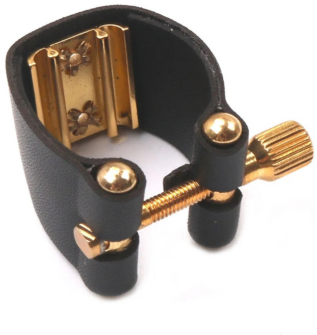 알토 색소폰 리가쳐 액세서리 블랙 컴팩트 패스너 마우스 PU 가죽 + 금속 부품, [01] A, 1개