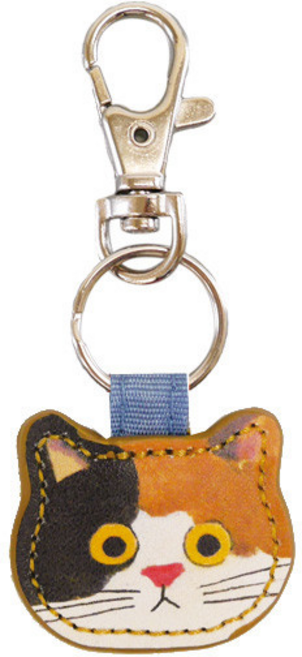 가죽 고양이 키링 열쇠고리 장식 10종, 1개, 1번