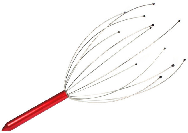 아마존 다국적 주꾸미 영혼 추출기 두피 마사지기 머리 혈위 활경락 철사 헤드 잡기, 크로스오버 매끄러운 손잡이 혼색