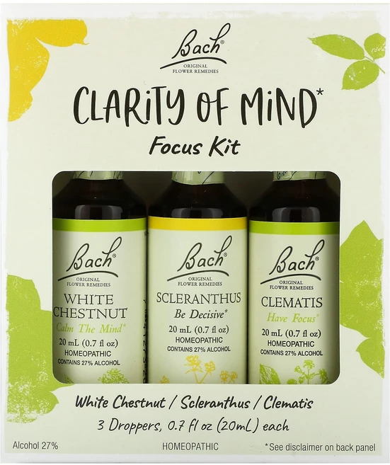 Bach Clarity of Mind 집중력 향상 키트 스포이트 3개 각 20ml(0.7fl oz), BachClarityofMind집중력향상키트스포이트3개, 20ml - 쿠팡