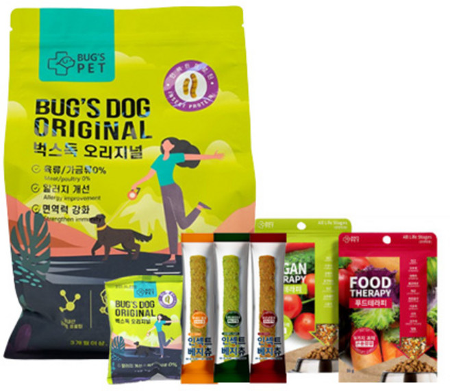 벅스독 오리지널 1.2kg 강아지곤충사료 동에등애 밀웜 사료 샘플사료 간식 추가증정, 1개