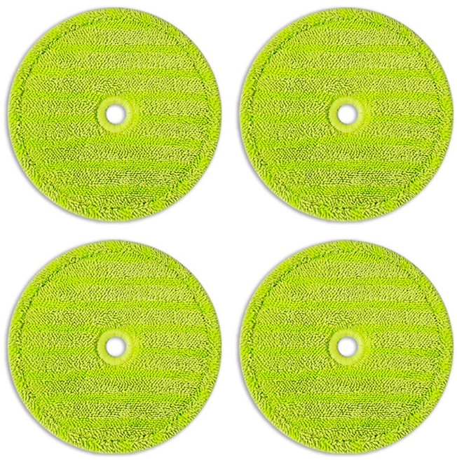 리빙플러스 걸레 에브리봇 삼성제트 호환 물걸레 쓰리스핀 엣지 청소기 청소포 극세사 패드 초록색, 4개
