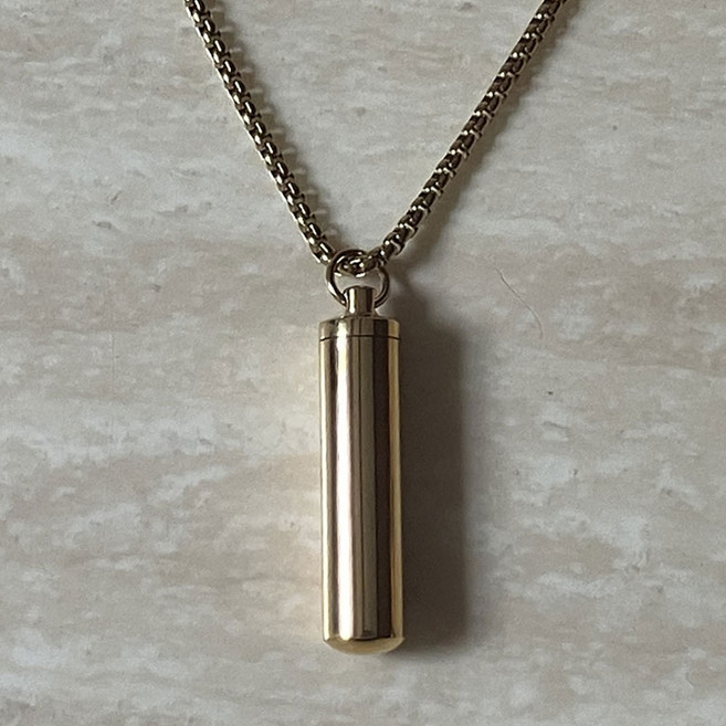 캡슐목걸이 니트로글리세린 알약 보관함 긴급구조 키링 휴대 캡슐 목걸이 골드, 1개, 목걸이