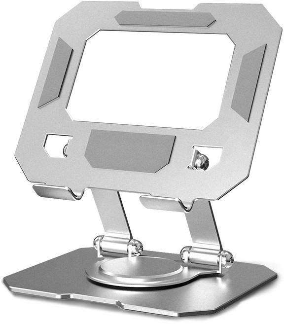 360도 회전 접이식 태블릿 거치대 탁상용/침대용 알루미늄, 실버 화이트, 1개