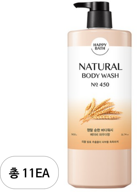 해피바스 정말 순한 바디워시, 900g, 11개