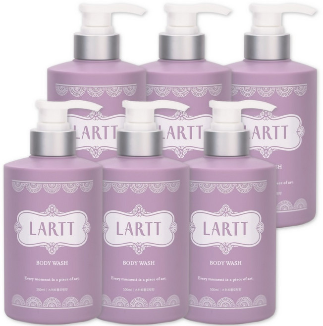 라르트 노네랄 노인냄새 땀 체취 제거 천연 바디워시 스위트플로랄향, 500ml, 6개