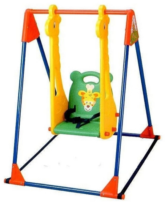 企鵝寶貝 台灣製 長頸鹿單人鞦韆 嬰幼兒盪鞦韆, 1個