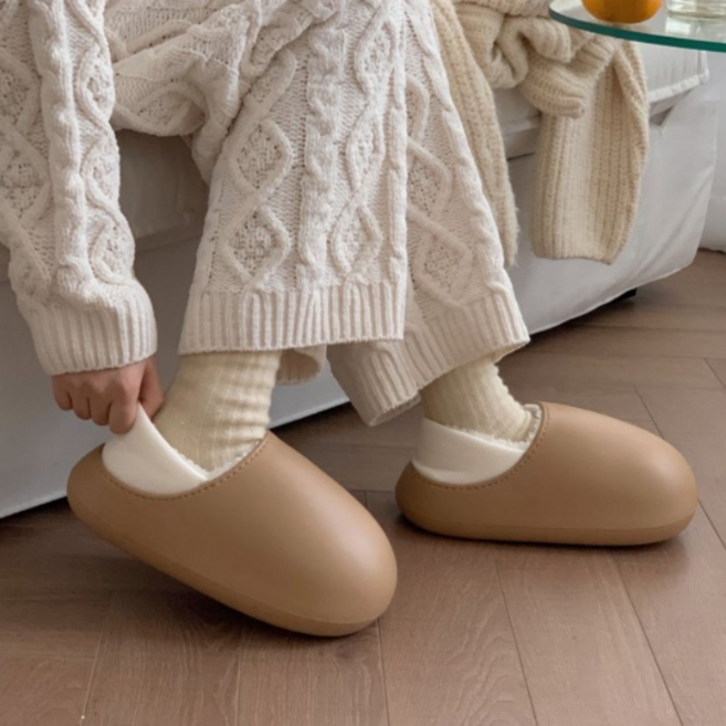 구르미유 사무실 털 실내화 패딩 슬리퍼