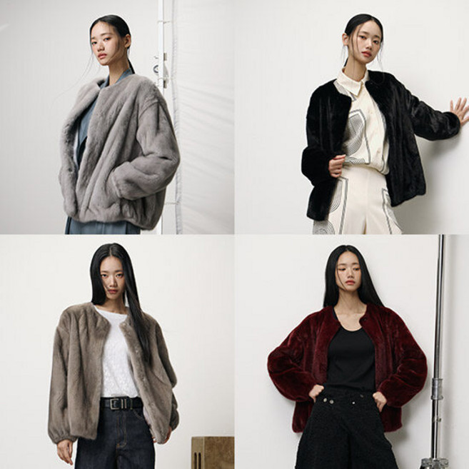 ★30만원 가격인하!!★ 유로컬렉션 휘메일 풀스킨 밍크 라운드넥 자켓(25년 신상)