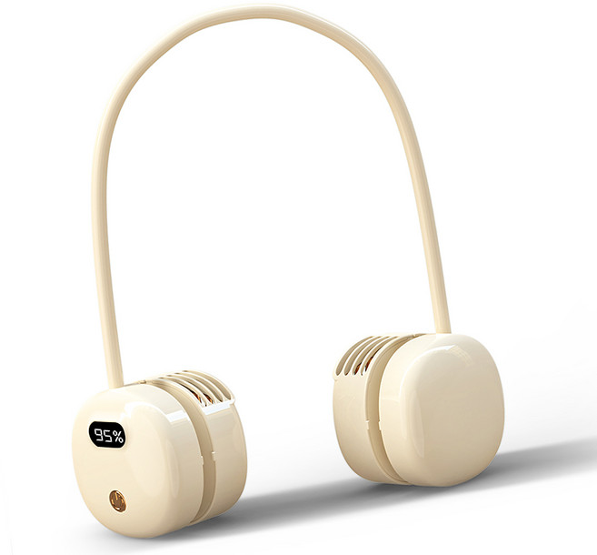 휴대용 넥밴드 선풍기 저소음 미니 목선풍기 캠핑 넥선풍기, 아이보리-24141