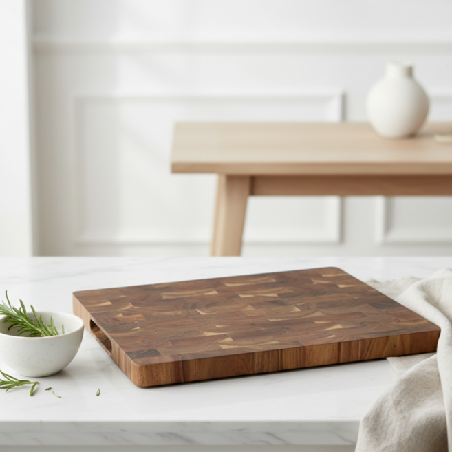 로얄튜더 모던 엔드그레인 도마 원목 두꺼운 도마 칼자국 적은 가정용 도마, 1개, 브릭