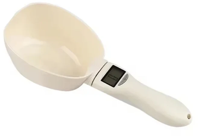 애완동물 사료 계량 스푼 저울 LCD 전자 도구 개 고양이 디지털 디스플레이 주방, 1개, 01 하얀색