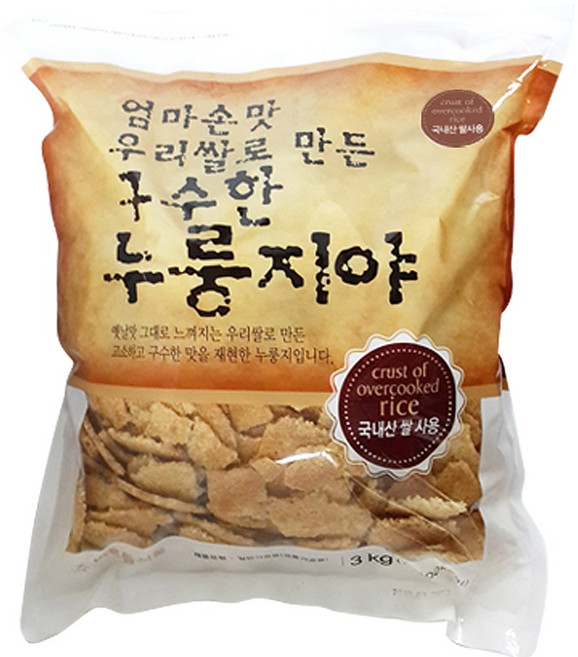 엄마손맛 우리쌀 구수한 누룽지, 3kg, 1개