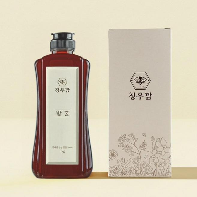 청우팜 밤꿀 국내산 100% 천연벌꿀, 1kg, 1개