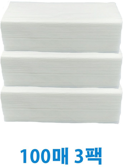 메이피오니 천연펄프 무형광 위생타올 핸드타올, 3개, 100매