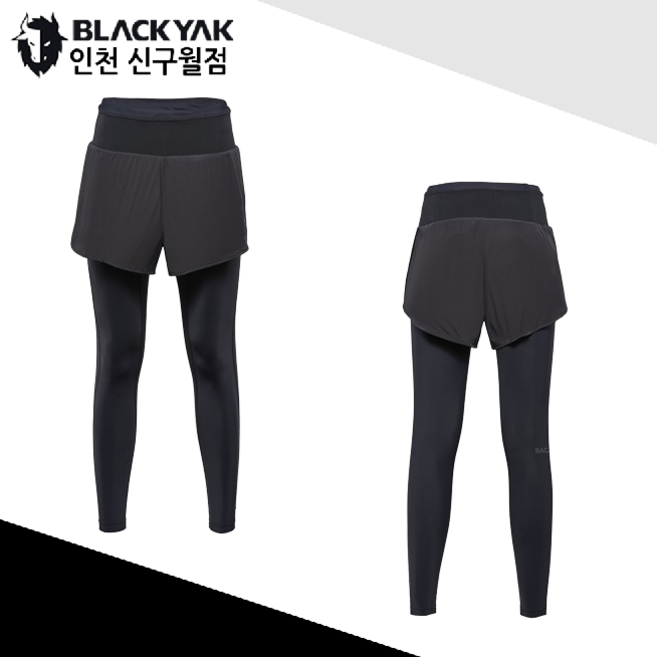 블랙야크 여성 등산 아웃도어 여름 쿨링 투인원 운동레깅스 반바지 M플라이레깅스팬츠