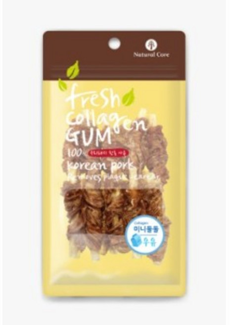 네츄럴코어 프레쉬 콜라겐 미니 돌돌 우유껌 10P, 우유맛, 45g, 5개