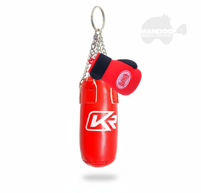 MANDOO4 덤벨 바벨 복싱 피트니스 가방 키링 키홀더 헬스 운동 굿즈 백팩 꾸미기 선물, 1세트, TYPE C 복싱 매니아 세트 레드