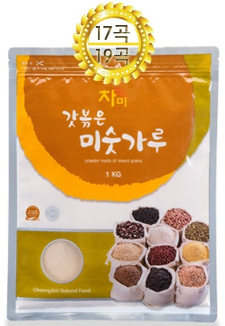 청아띠 갓볶은 17곡 미숫가루 1kg 국내제조 철저한 품질 관리 청결유지 17가지 곡물 함류 보리쌀 맵쌀 검은콩 현미 흑미 땅콩 찹쌀 밀 참깨 옥수수 쌀보리 백태 수수, 1개