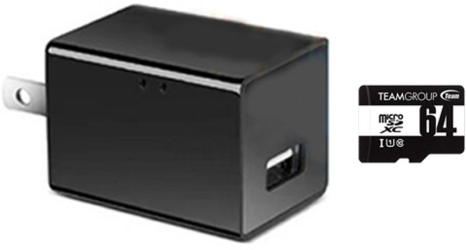 無線WIFI插頭攝影機 1080P充電頭針孔攝影機, 1個, DV06+購64G