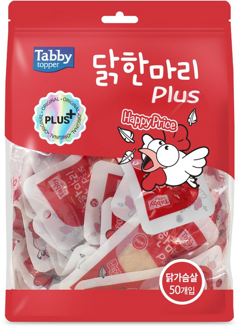테비토퍼 닭한마리 플러스 간식, 닭가슴살, 20g, 50개
