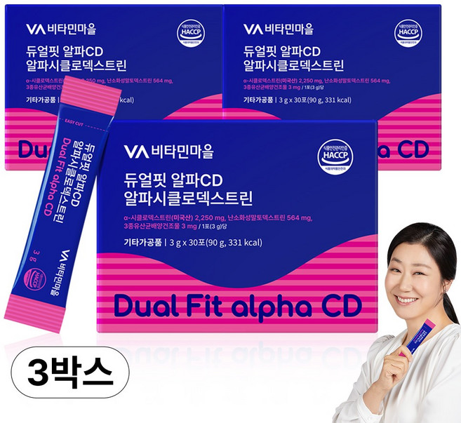 비타민마을 듀얼핏 알파cd 알파시클로덱스트린, 3개, 30회분