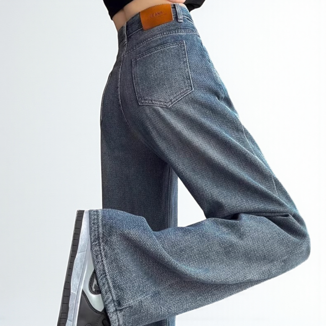 에이프릴랩스 여성 워싱 와이드 팬츠 트윌 와이드 데님팬츠 청바지