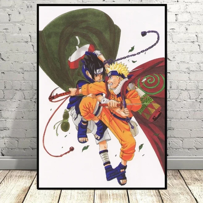 애니메이션 포스터 나루토 사스케 카카시 캐릭터 캔버스 인쇄 클래식 벽 아트 현대 방 침실 장식, 06 06 A2 42x60cm Unframed, 01 01 hyrz0405 (12)