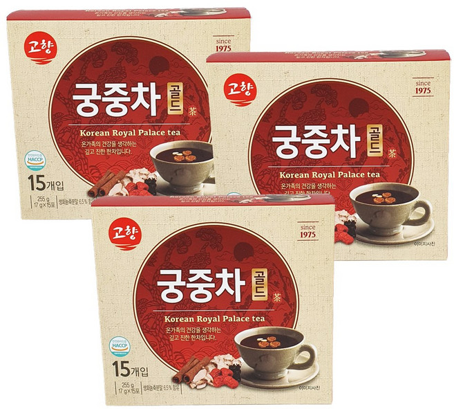 고향 궁중차 골드 17g 15T x 3개 전통차 한방차 한차, 15개입