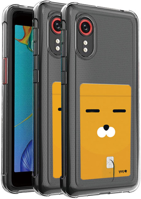 스톤스틸 1+1 갤럭시 엑스커버5 X cover5 카드 수납 투명 젤리 방탄 범퍼 케이스 (G525)