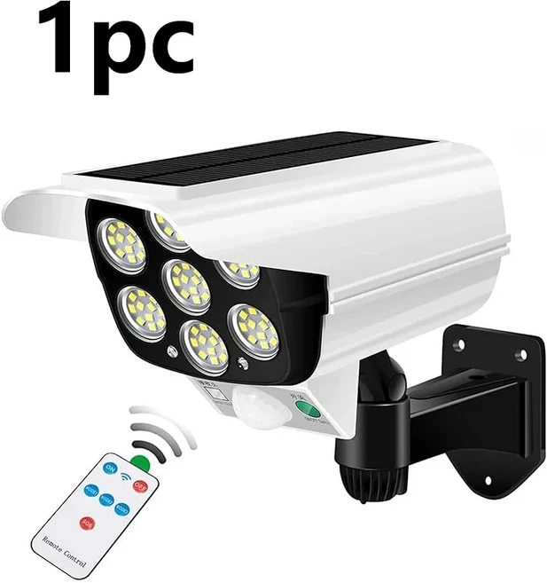 야외 모션 센서 태양광 조명 2000 루멘 77LED 카메라 무선 보안 투광등, [01] 1pc