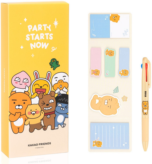 카카오프렌즈 스터디 키트2 크리스마스 어린이 필기구 문구세트 단체선물 답례품, 1세트, 02.라이언세트