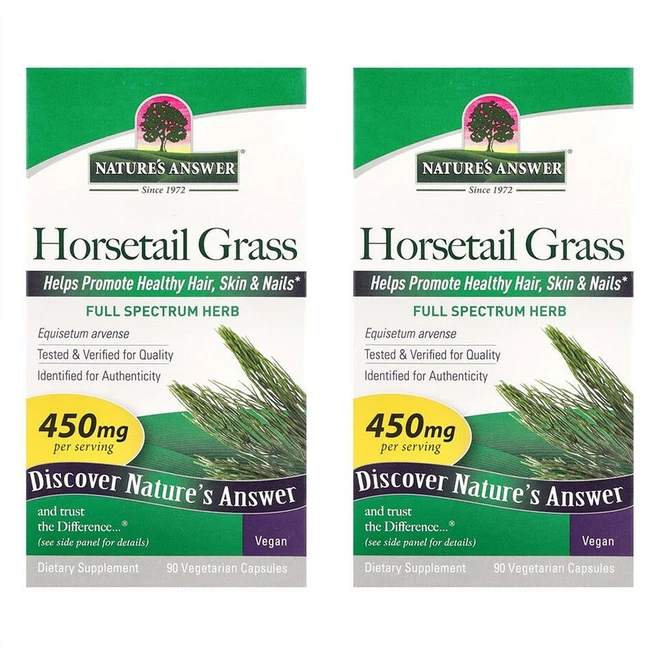 네이쳐스앤서 쇠뜨기 잔디 450mg 비건 90 캡슐 2개, 90정 - 쿠팡