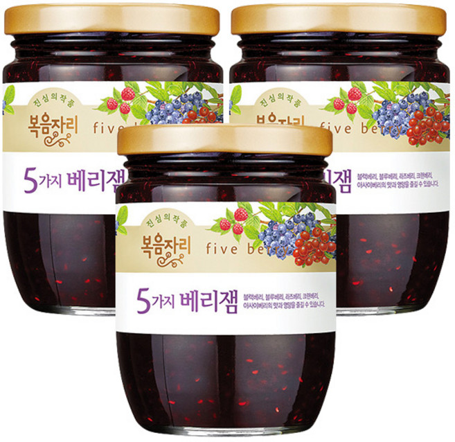 복음자리 5가지 베리잼, 350g, 3개