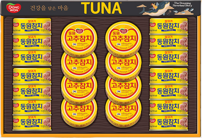 동원 추석 선물 세트 동원참치 라이트 스탠다드 90G 14캔 고추참치 90g 8캔 복합 설 선물 명절 세트 + 쇼핑백